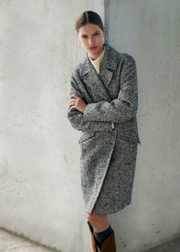 Straight-cut wool coat - Women | Mango USA