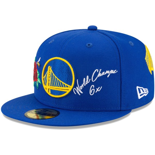 Men's Golden State Warriors New Era Royal 6x NBA World Champions 59FIFTY Fitted Hat