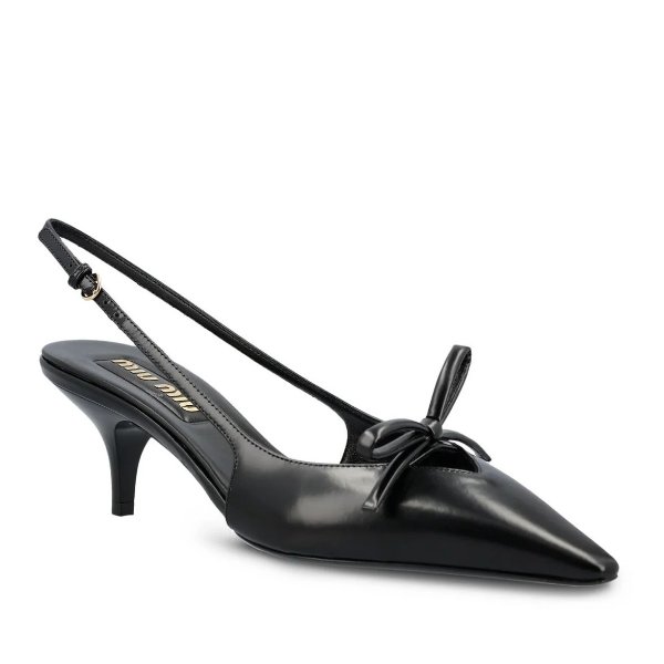 Bow-Detailed Slingback Pumps