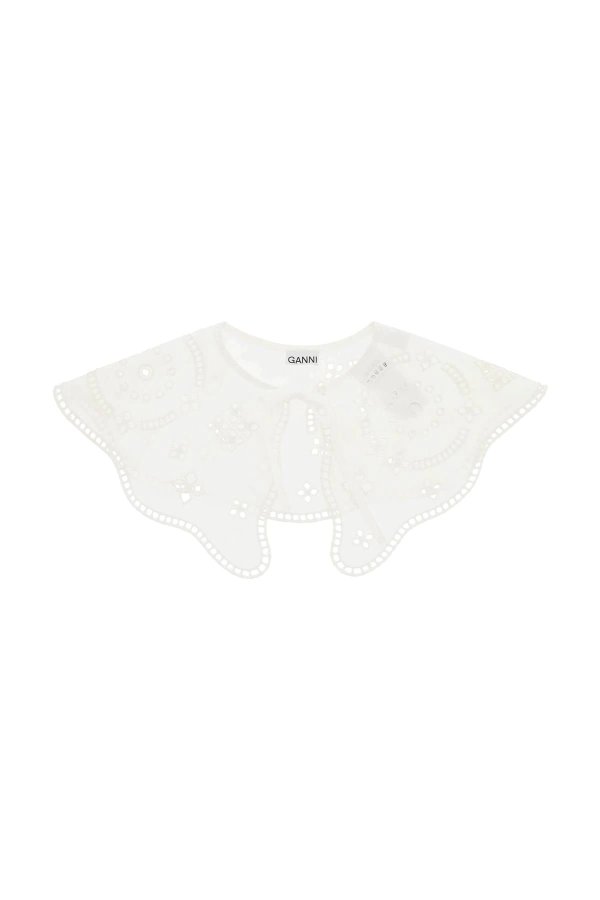 embroidered collar in organic cotton