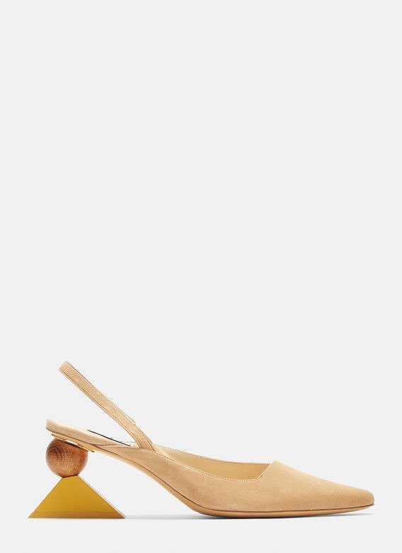 Jacquemus Pointed Suede Mules in Beige | LN-CC