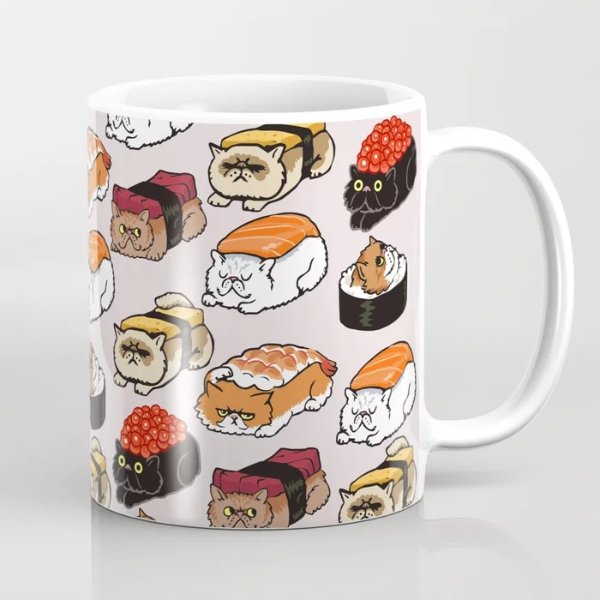 Sushi Persian Cat Coffee Mug by huebucket