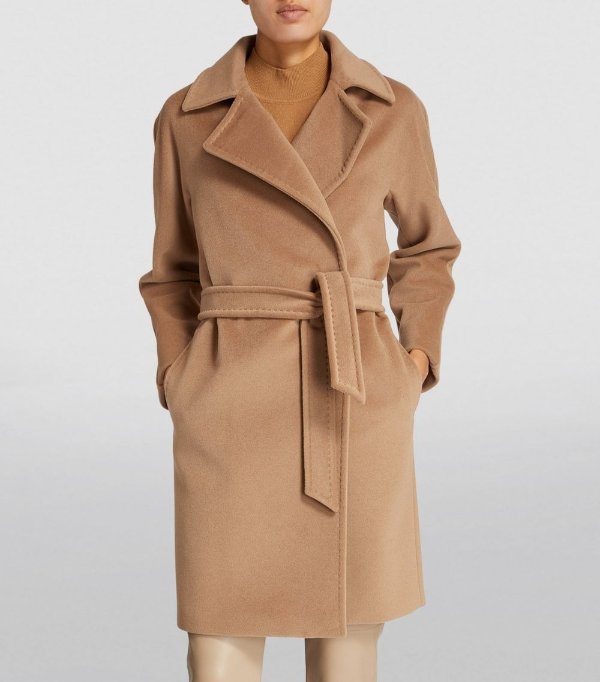 Wool-Cashmere Belted Wrap Coat