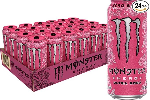 Ultra Rosa, Sugar Free Energy Drink, 16 Ounce (Pack of 24)