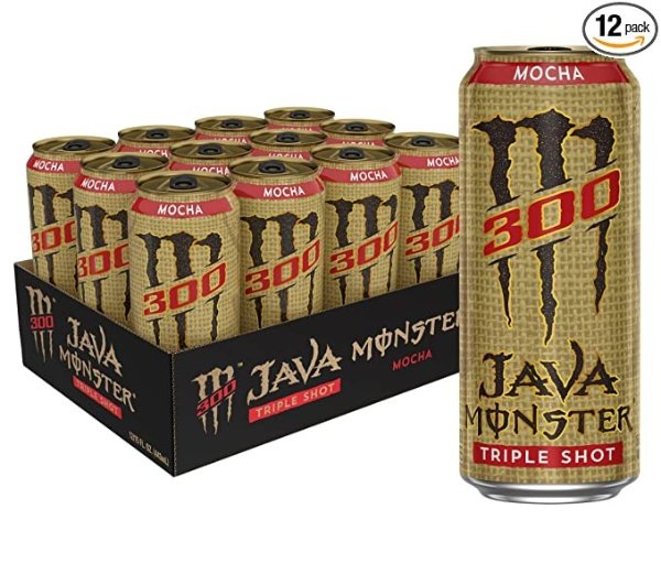 Java 300 Triple Shot奶油口味咖啡能量饮料 15oz 12罐