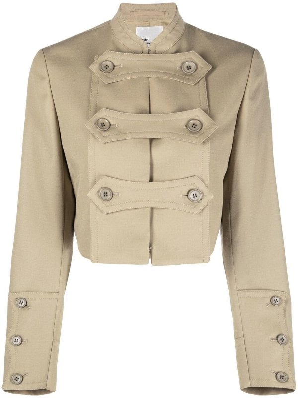 cropped military wool jacket