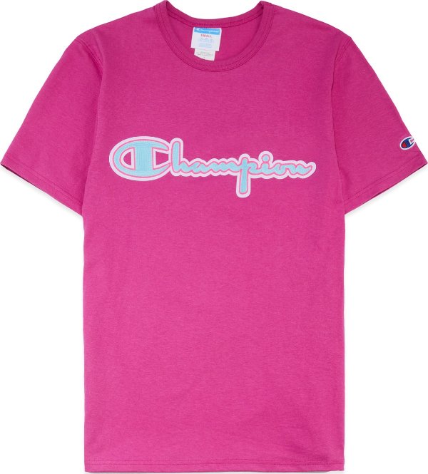 - Heritage Chainstitch Script Logo T-Shirt - Peony Parade Pink