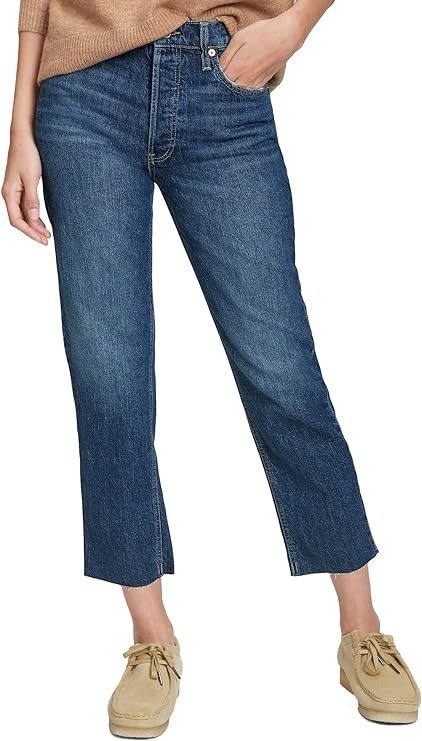 Women's Tall Size High Rise Cheeky Straight Jeans