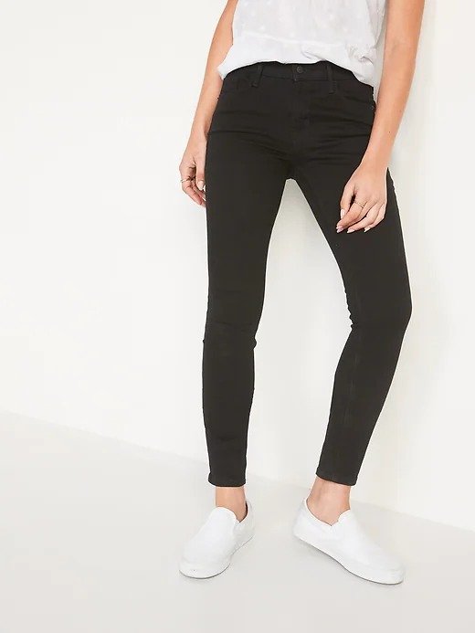 Mid-Rise Pop Icon Skinny Black Jeans for Women