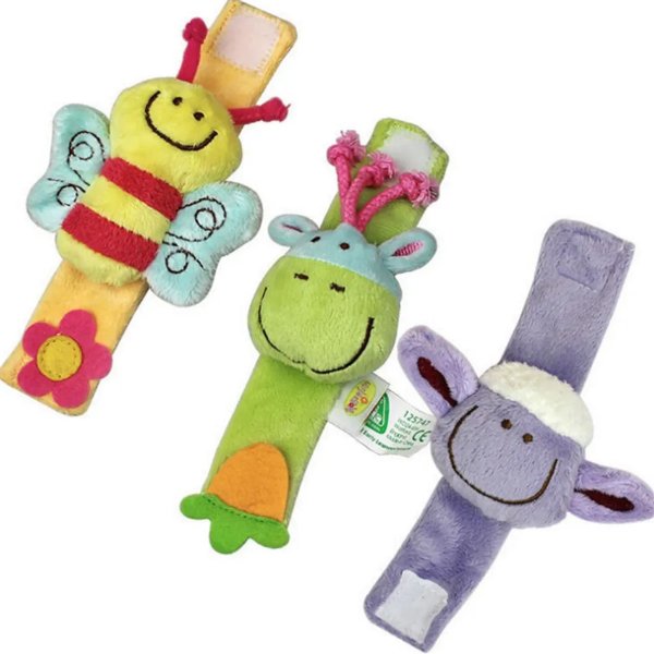Baby Adorable Animal Velcro Closure Rattle Toys Wrist Band