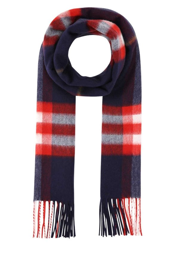 Classic Check Pattern Fringed Edge Scarf