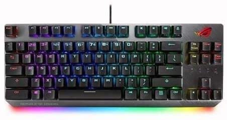ASUS RGB Mechanical Gaming Keyboard - ROG Strix Scope TKL | Cherry MX Red Switches | 2X Wider Ctrl Key for FPS Precision | Gaming Keyboard for PC (Renewed)