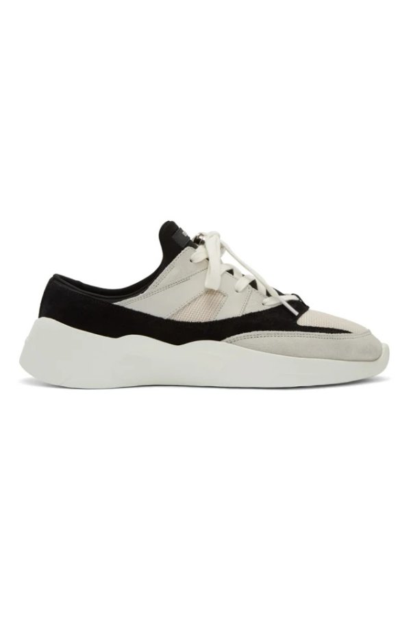 Black & Off-White Backless Sneakers