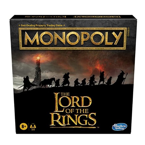 Gaming Monopoly: The Lord of The Rings Edition Board Game Inspired by The Movie Trilogy, Play as a Member of The Fellowship, for Kids Ages 8 and Up (Amazon Exclusive)
