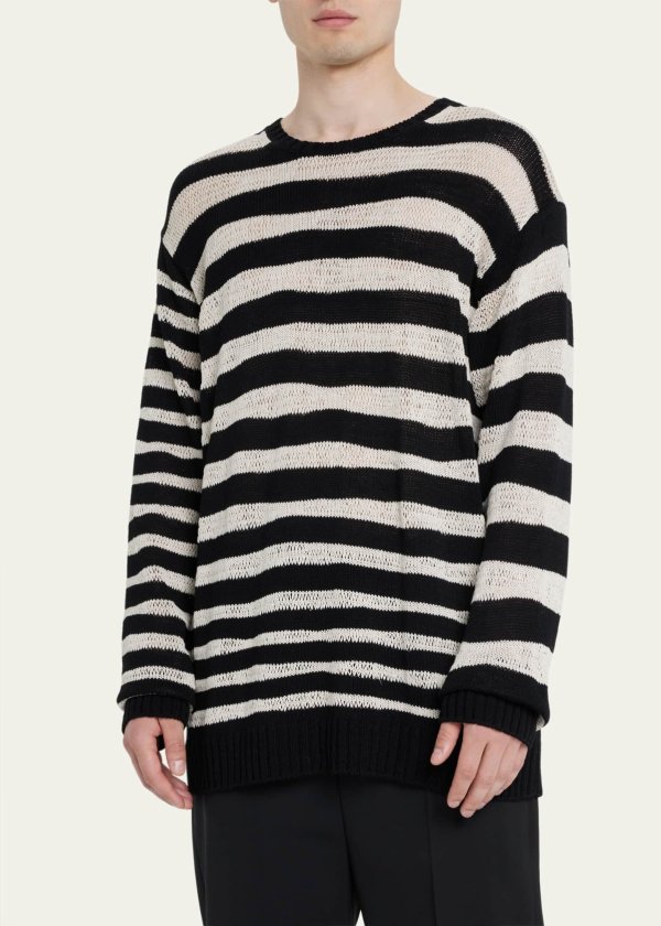 Men's Bar Stripe Cotton Sweater