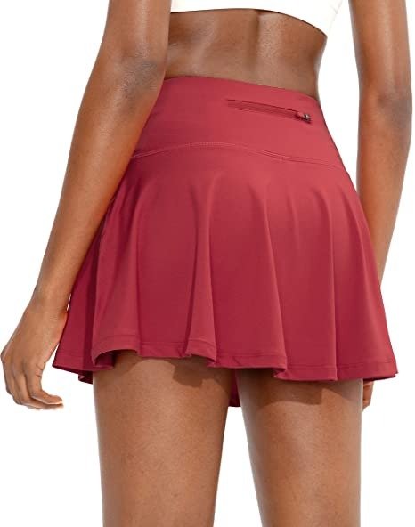 SANTINY Pleated Tennis Skirt for Women with 4 Pockets Women's High Waisted Athletic Golf Skorts Skirts for Running Casual