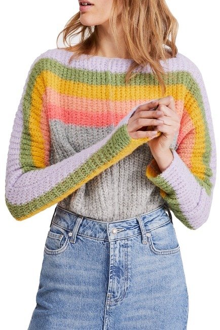 See The Rainbow Stripe Knit Sweater