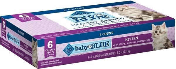 Baby Blue Healthy Growth Formula Natural Multi-Pack Chicken Recipe Kitten Wet Food, 3-oz cans, 6 count