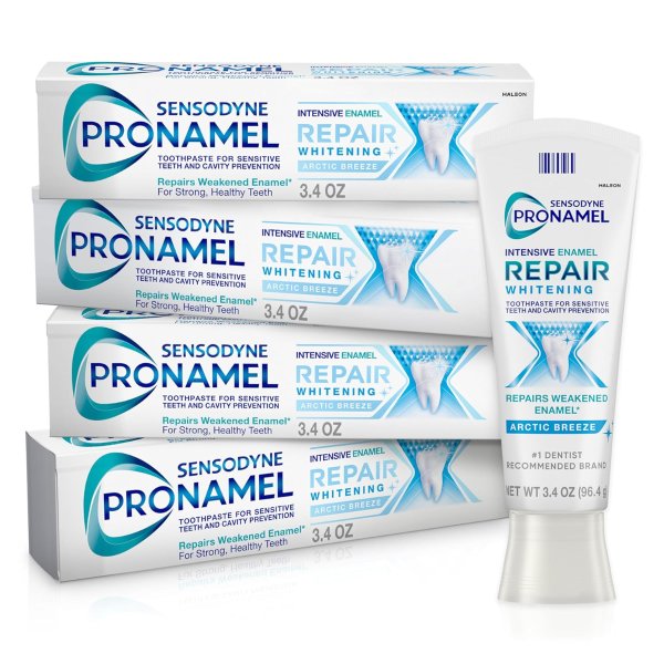 Pronamel Intensive Enamel Repair Toothpaste for Sensitive Teeth and Cavity Protection, Whitening Toothpaste to Strengthen Enamel, Arctic Breeze - 3.4 Ounces(Pack of 4)