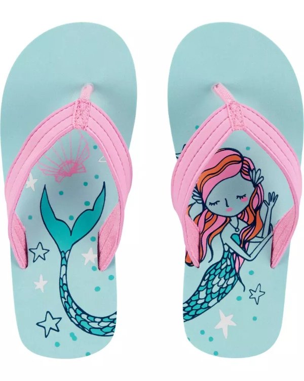OshKosh Mermaid Flip Flops