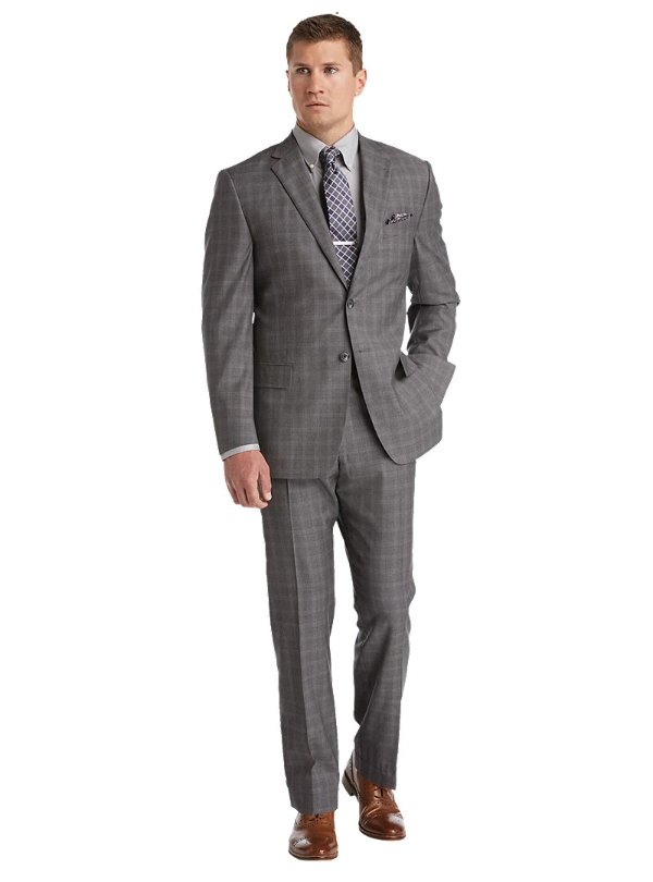 Reserve Collection Tailored Fit Plaid Suit