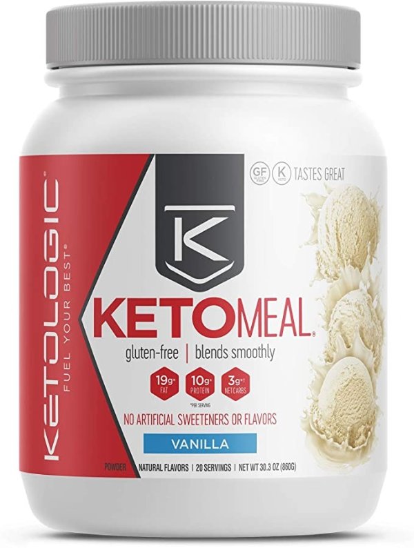 Keto Meal Replacement Shake Powder: Vanilla (20 Servings) – Low Carb, Keto Shake Rich In MCT Oil, Healthy Fats and Whey Protein - Formulated Macros Support Keto Diet & Ketosis