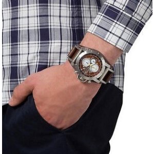 Fossil Jake Chronograph Brown Leather Strap Men's Watch JR1157 