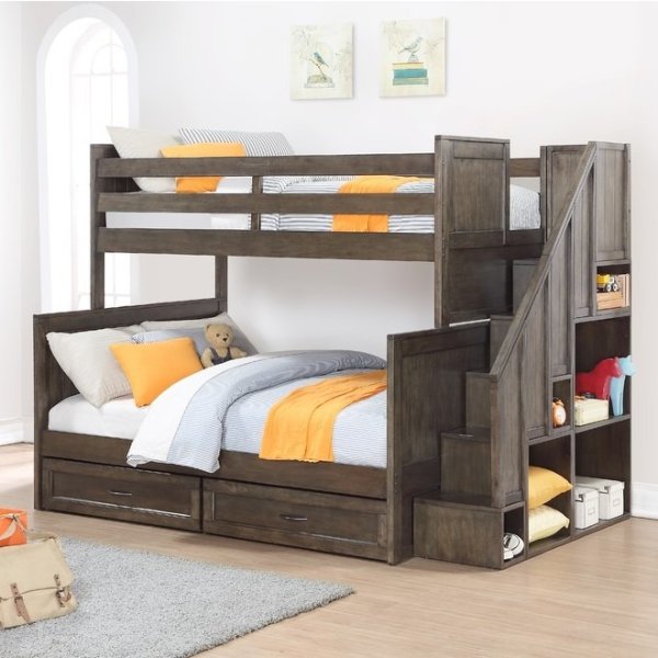 Ryan Bunk Bed in Burnished Grey - Transitional - Bunk Beds - by Caramia Furniture