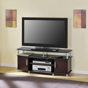 Ameriwood Home Carson TV Stand for TVs up to 50" Wide, Cherry/Black