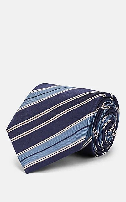 Multi-Striped Silk Twill Necktie