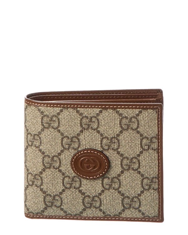 Interlocking G GG Supreme Canvas & Leather Bifold Wallet