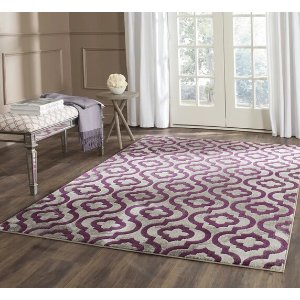 safavieh紫色手工几何长方形地毯 (3' x 5')