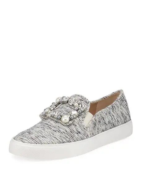 Evelyn Embellished Boucle Sneakers