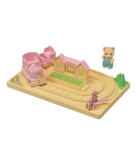 Pink Baby Choo-Choo Train & Baby Bear Doll Set