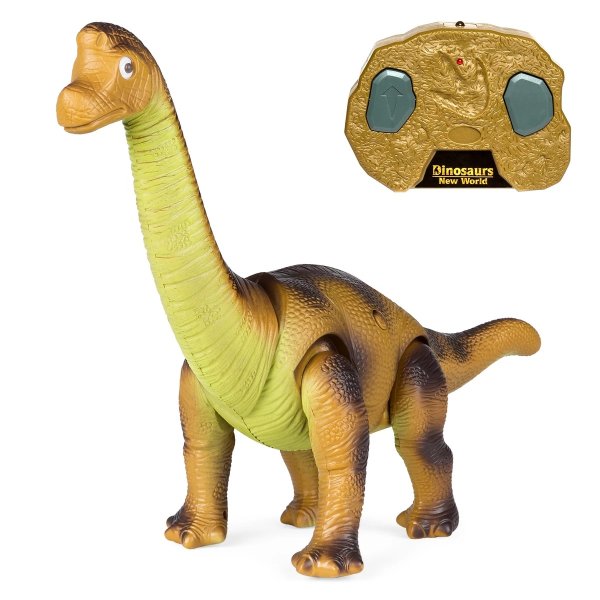 17.5in Kids Remote Control Stomping and Roaring Dinosaur Brachiosaurus Toy