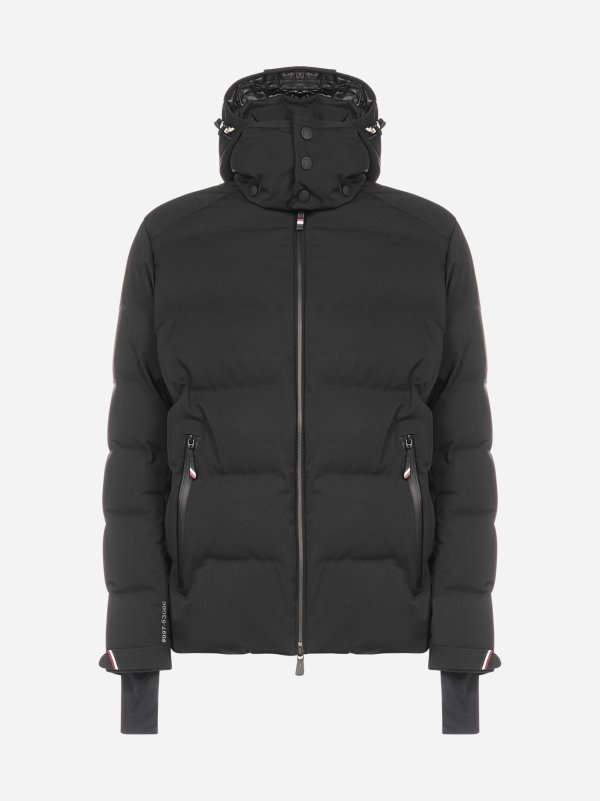 Montgetech hooded quilted nylon down jacket