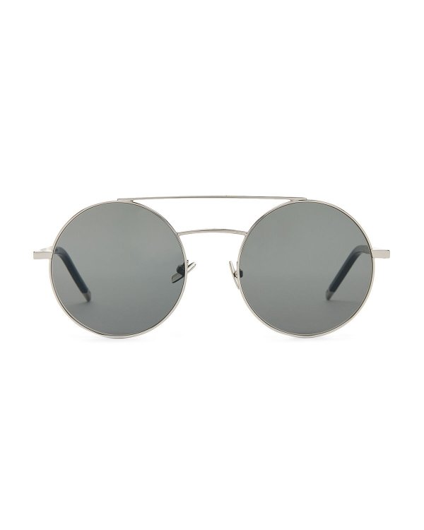 SL210 Silver-Tone Round Sunglasses