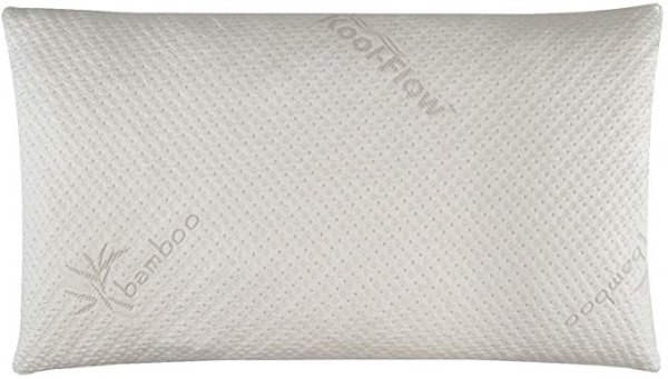 Ultra-Luxury Bamboo Shredded Memory Foam Pillow Combination with Adjustable Fit and Zipper Removable Kool-Flow Breathable Cooling Hypoallergenic Pillow Cover (King)