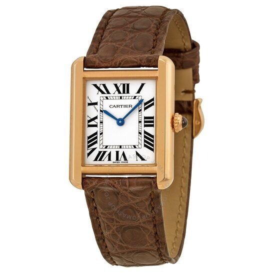 Tank Solo Silver Dial Brown Leather Ladies Watch W5200024