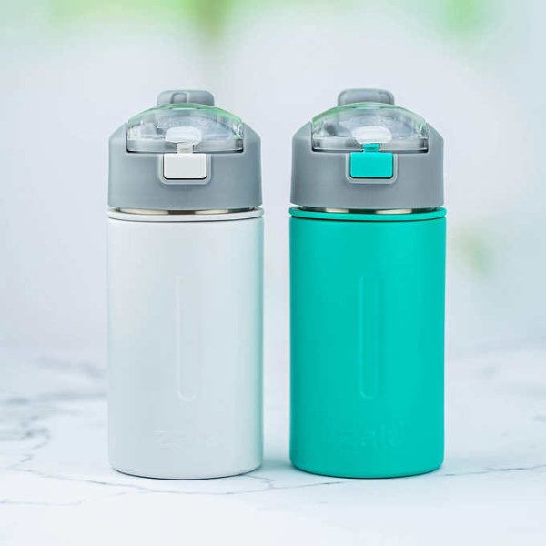 Genesis Versa Stainless Steel Water Bottle 2-pack with 2-in-1 Lid
