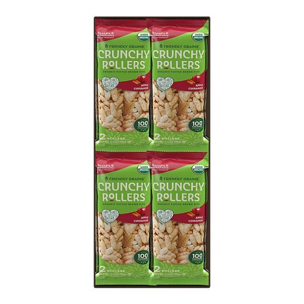 Friendly Grains Crunchy Rollers Organic Apple Cinnamon Brown Rice Snacks (0.9 oz., 16 pk.) - Sam's Club