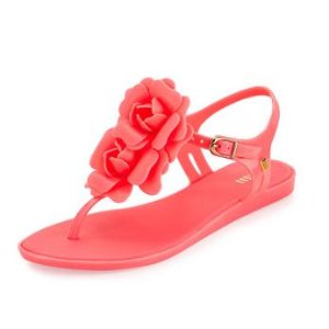 Melissa 粉色花朵甜美凉鞋