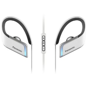 Panasonic WINGS Wireless Bluetooth Sport Clip Earbuds with Mic & Controller (White)