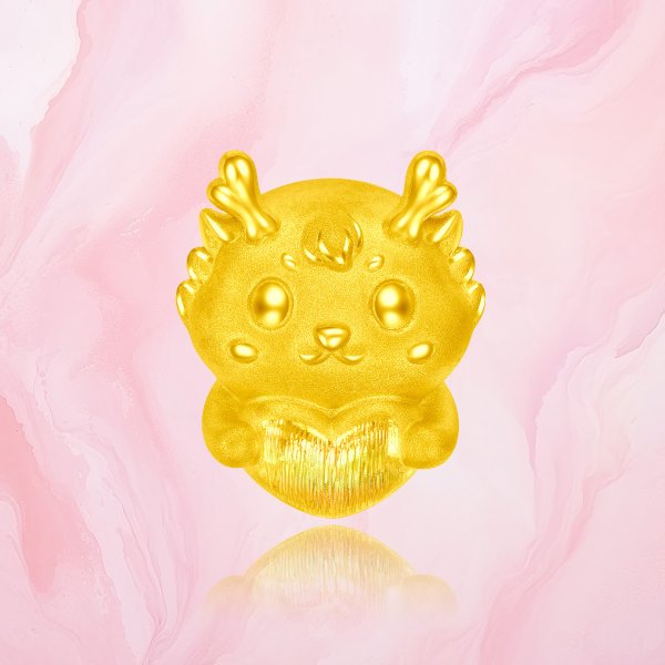 CHOW TAI FOOK 999 Pure 24K Gold Year of Dragon Sweet Heart Dragon Charm