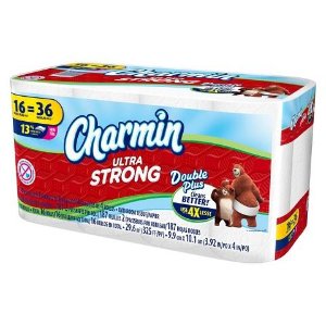 4 x Charmin Ultra Strong™ Toilet Paper 16 Double Plus Rolls