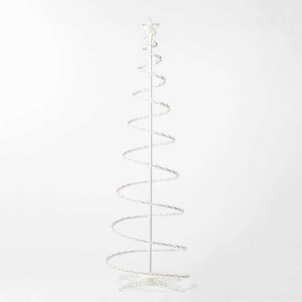 6' Incandescent Spiral Tree Novelty Sculpture Light White - Wondershop