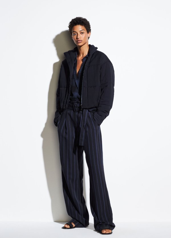 Dobby Stripe Belted Pant