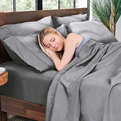 Hotel Sheets Direct 100% Bamboo Sheets - Full Size Sheet and Pillowcase Set - Cooling, 4-Piece Bedding Sets - Dark Gray