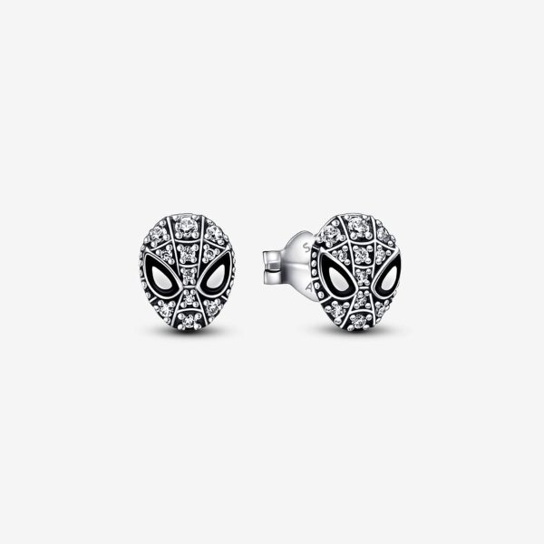 Marvel Spider-Man Mask Pave Stud Earrings