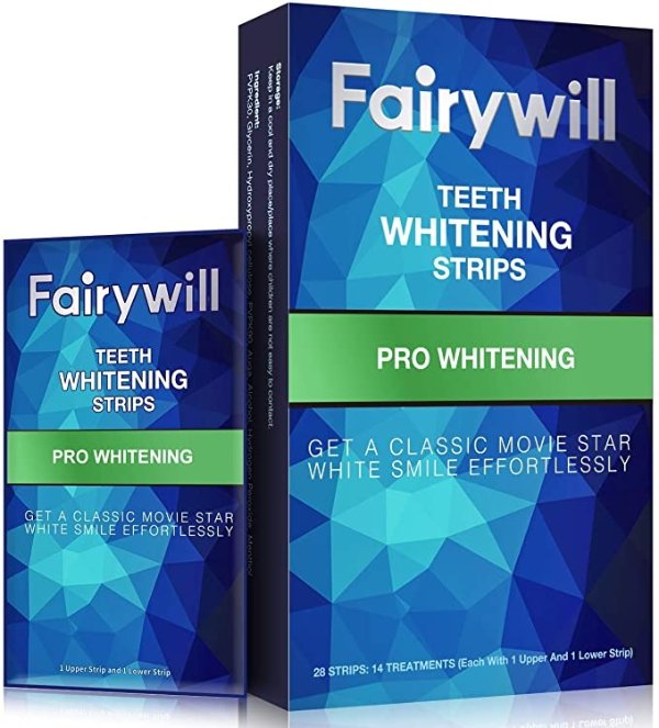 Teeth Whitening Strips Non-Slip Professional Effect Whitening Strips, 14 Treatments 28 Strips Remove Coffee Tea and Tobacco Stains in 30mins, Sensitive Teeth White Strips
